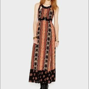 Free People Floral Maxi Dress With Cut Outs